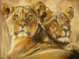 lionnes pastel card marylise froehly 90x70