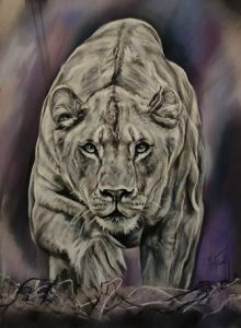 la lionne blanche -pastelcard - 70x90